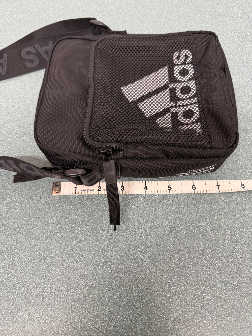 adidas Black Crossbody Bag with Front Mesh Pocket - Picture 13 of 14
